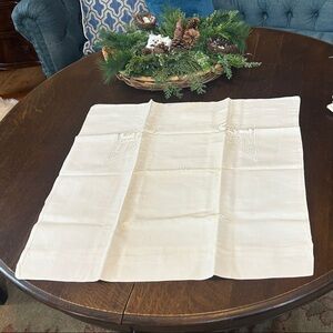 Antique Embroidered white linen pillows sold shams 2 sold as set 28”